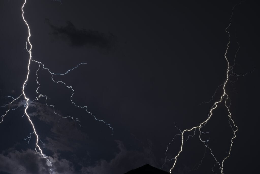 storm damage from lightning