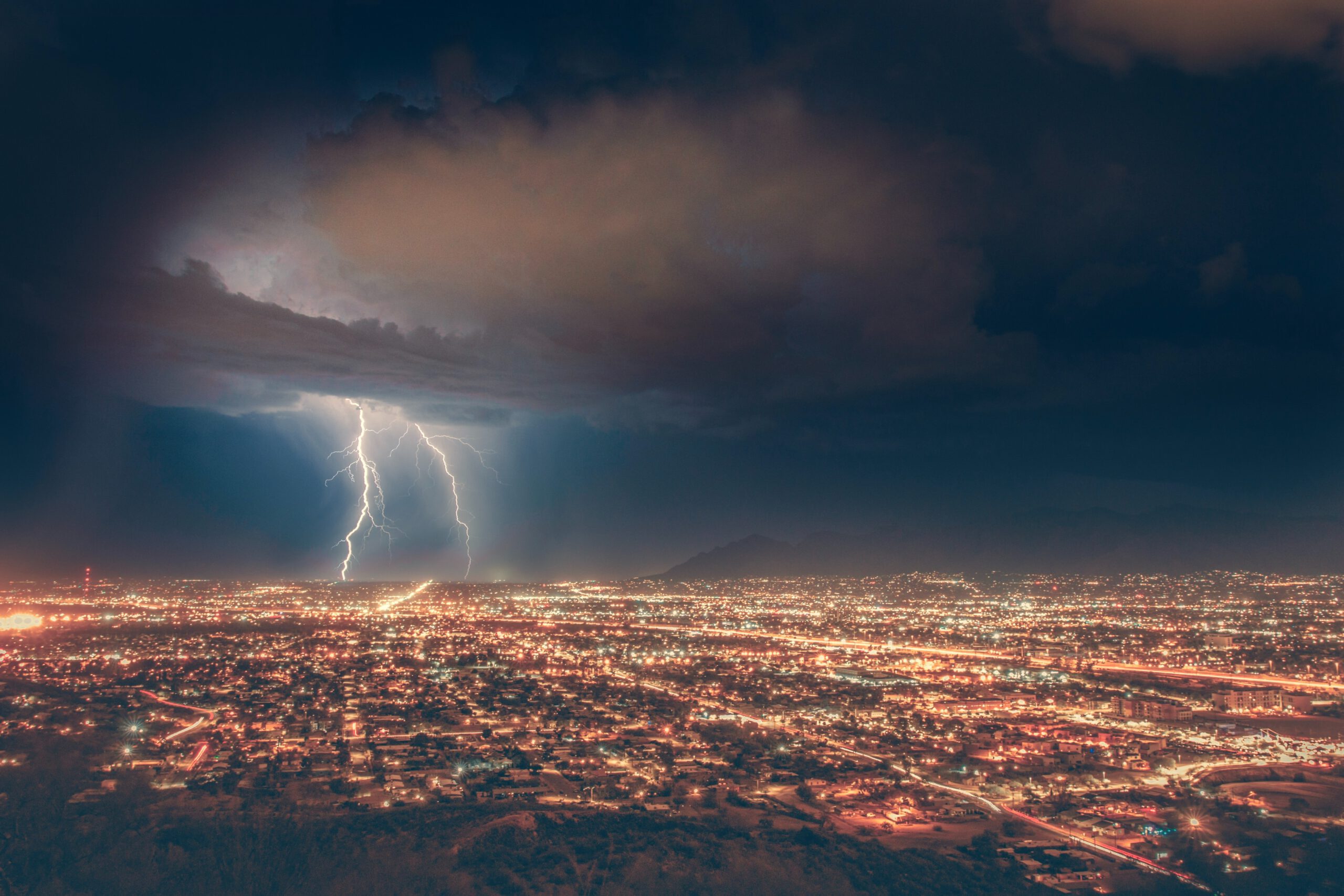 storm over city